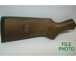 Butt Stock - Hard Wood - w/ Recoil Pad - Medium Brown - w/ Circular Medallion Cut - Original Butt Stock - Hard Wood - w/ Recoil Pad - Medium Brown - w/ Circular Medallion Cut - Original