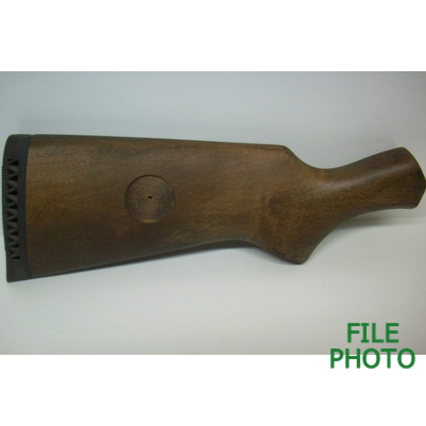 Butt Stock - Hard Wood - w/ Recoil Pad - Medium Brown - w/ Circular Medallion Cut - Original Butt Stock - Hard Wood - w/ Recoil Pad - Medium Brown - w/ Circular Medallion Cut - Original