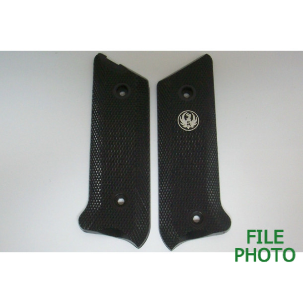 Grip Panels - Checkered - Black Synthetic - Original