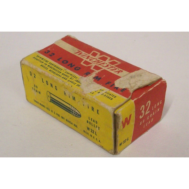 Winchester Box of 32 Long Rim Fire Ammunition Winchester Box of 32 Long Rim Fire Ammunition