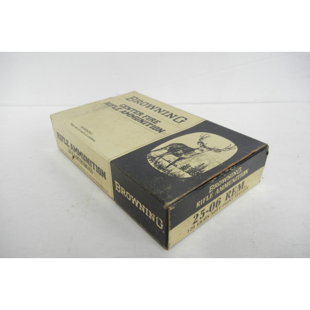 Browning box of 25-06 Center Fire Rifle Ammunition