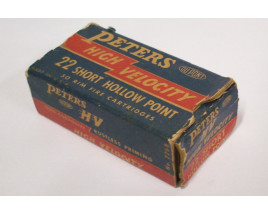 Peters High Velocity Box of 22 Short Ammunition - Hollow Point - Partial Box