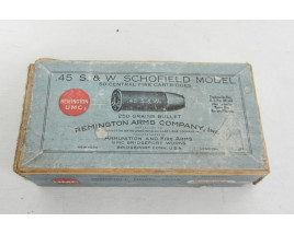Remington UMC box of .45 S&W Schofield Model Revolver Ammunition