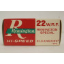 Remington Hi-Speed Box of 22 W.R.F. Ammunition