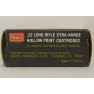 Sears Ted Williams Xtra-Range Box of 22 LR Ammunition - Hollow Point - Partial Box