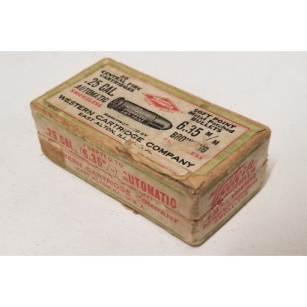 Western 25 Automatic Ammunition Box - Empty Box for Display