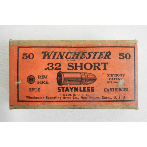 Winchester Box of 32 Short Rim Fire Rifle Ammunition