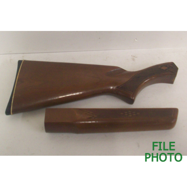 Butt Stock & Forearm Set - Checkered Hard Wood - Original