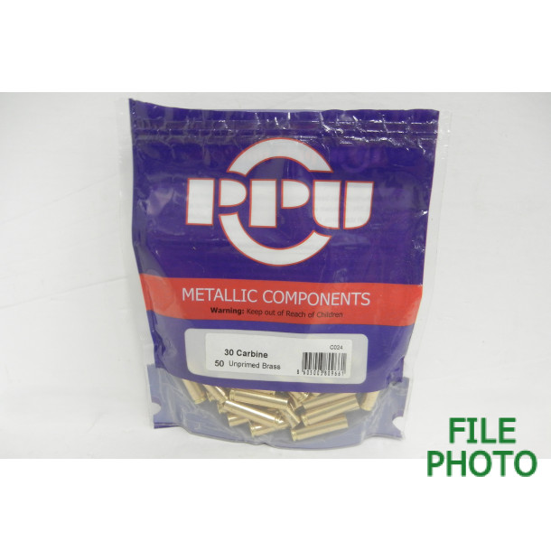 Unprimed 30 Carbine Brass Casings by Prvi Partizan