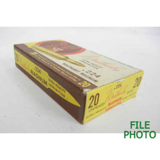 Unprimed 224 Weatherby Magnum Brass Casings by Weatherby