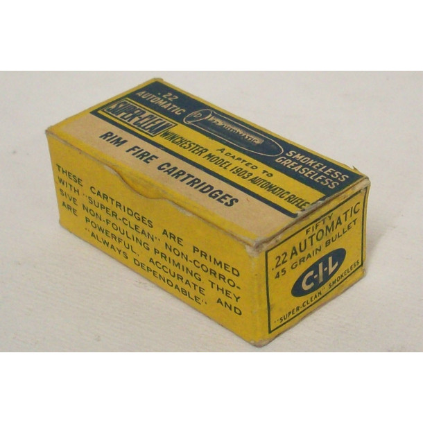 C-I-L Super-Clean Box of 22 Automatic Ammunition