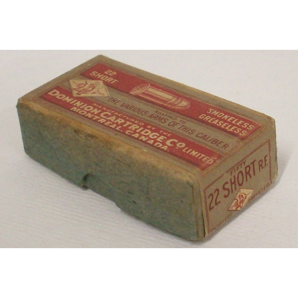 Dominion Full Top Two Piece Box of 22 Short Ammunition - Empty Dominion Full Top Two Piece Box of 22 Short Ammunition - Empty