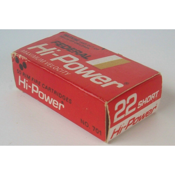 Federal Hi-Power Maximum Velocity Box of 22 Short Ammunition