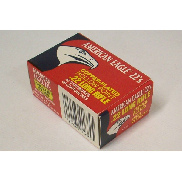 Federal American Eagle High Velocity Box of 22 LR Ammunition - Hollow Point