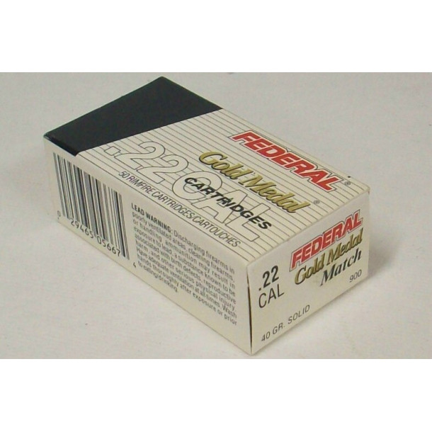 Federal Gold Medal Match Box of 22 LR Ammunition