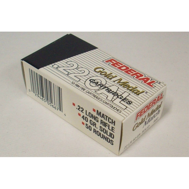 Federal Gold Medal Match Box of 22 LR Ammunition Federal Gold Medal Match Box of 22 LR Ammunition