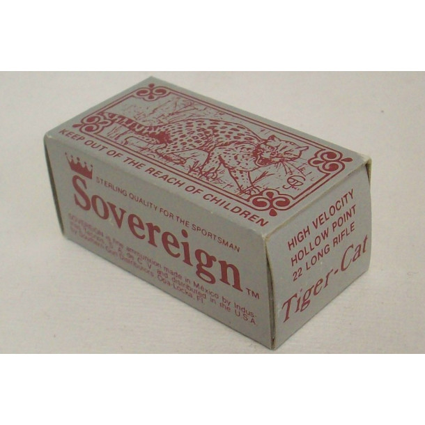 Southern Gun Distributors Sovereign Tiger-Cat Box of 22 LR Ammunition - Hollow Point Southern Gun Distributors Sovereign Tiger-Cat Box of 22 LR Ammunition - Hollow Point