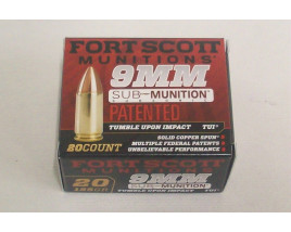 Fort Scott Munitions Box of 9mm 125 Grain Subsonic TUI Pistol Ammunition