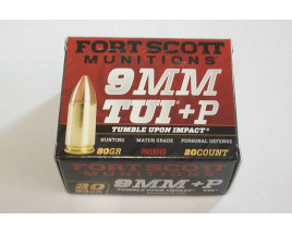 Fort Scott Munitions Box of 9mm +P 80 Grain FSM TUI Pistol Ammunition