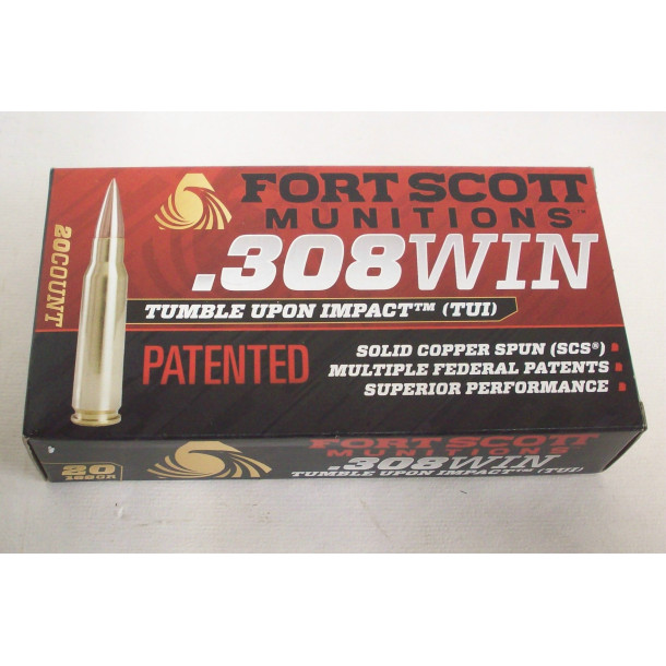 Fort Scott Munitions Box of 308 Win. 168 Grain FSM TUI Rifle Ammunition Fort Scott Munitions Box of 308 Win. 168 Grain FSM TUI Rifle Ammunition