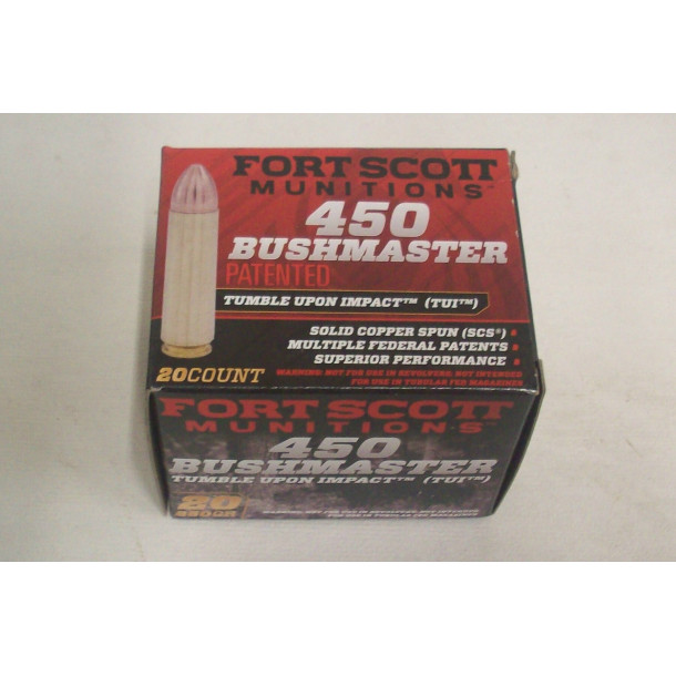 Fort Scott Munitions Box of 450 Bushmaster 250 Grain FSM TUI Rifle Ammunition Fort Scott Munitions Box of 450 Bushmaster 250 Grain FSM TUI Rifle Ammunition