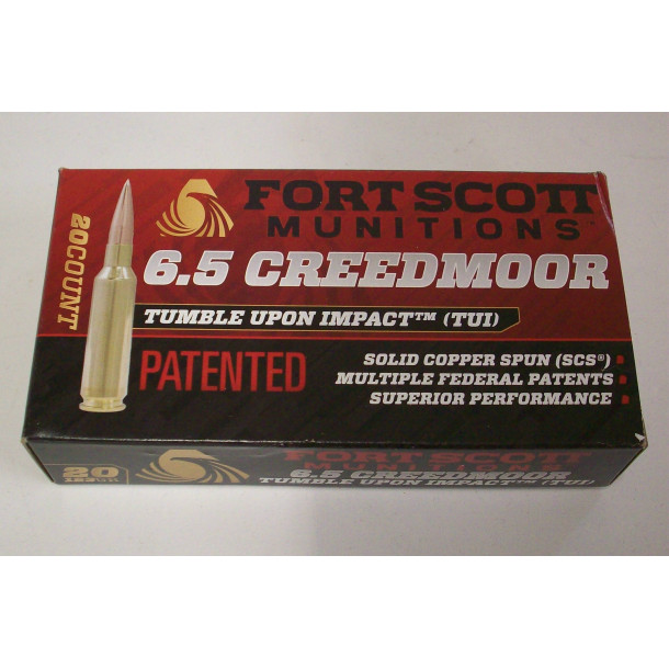 Fort Scott Munitions Box of 6.5 Creedmore 123 Grain FSM TUI Rifle Ammunition Fort Scott Munitions Box of 6.5 Creedmore 123 Grain FSM TUI Rifle Ammunition