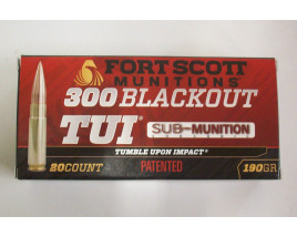 Fort Scott Munitions Box of 300AAC Blackout Subsonic 190 Grain FSM TUI Rifle Ammunition