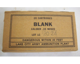 Lake City Army Box of .30 Caliber Blank Rifle Cartridges