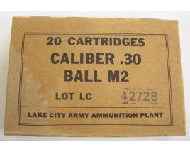 Lake City Army Box of .30-06 Caliber Rifle Cartridges