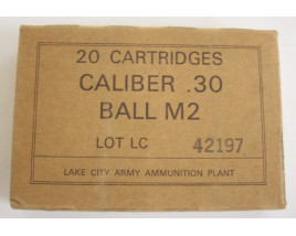 Lake City Army Box of .30-06 Caliber Rifle Cartridges