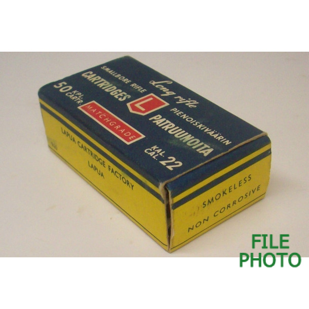 Lapua Matchgrade Box of 22 LR Ammunition Lapua Matchgrade Box of 22 LR Ammunition