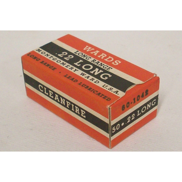 Montgomery Ward Cleanfire Long Range Box of 22 Long Ammunition Montgomery Ward Cleanfire Long Range Box of 22 Long Ammunition