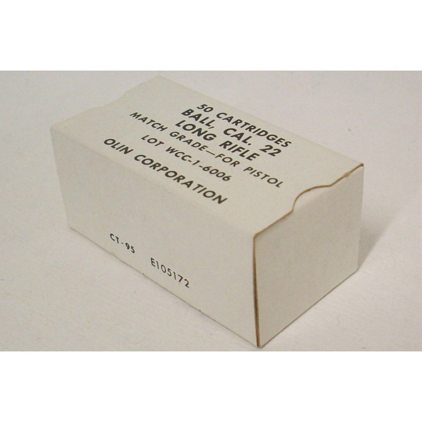 Olin Corporation Pistol Match Grade Box of 22 LR Ammunition Olin Corporation Pistol Match Grade Box of 22 LR Ammunition
