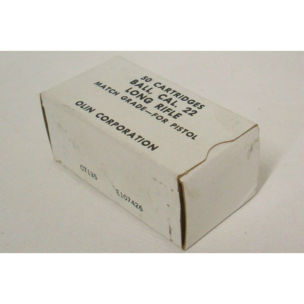 Olin Corporation Pistol Match Grade Box of 22 LR Ammunition Olin Corporation Pistol Match Grade Box of 22 LR Ammunition