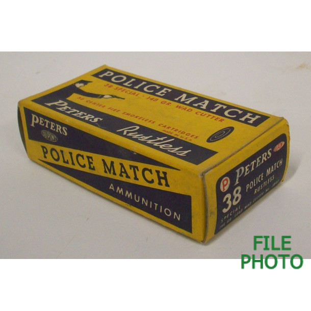 Peters Rustless Police Match Box for 38 Special Wad-Cutter Ammunition - Empty