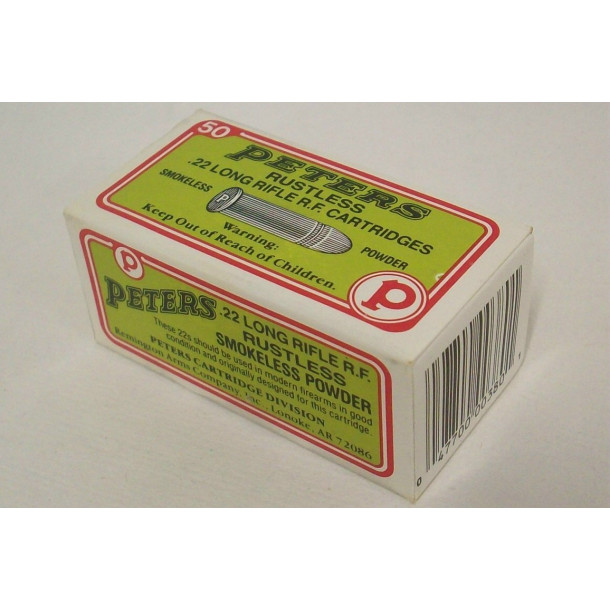 Peters Rustless Box of 22 LR Ammunition