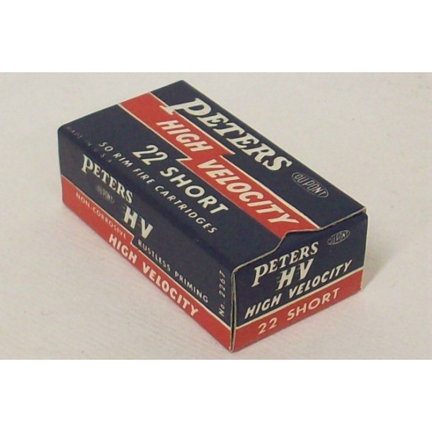 Peters High Velocity Box of 22 Short Ammunition Peters High Velocity Box of 22 Short Ammunition