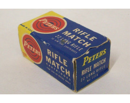 Peters Rifle Match Box of 22 LR Ammunition