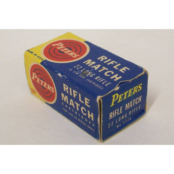Peters Rifle Match Box of 22 LR Ammunition