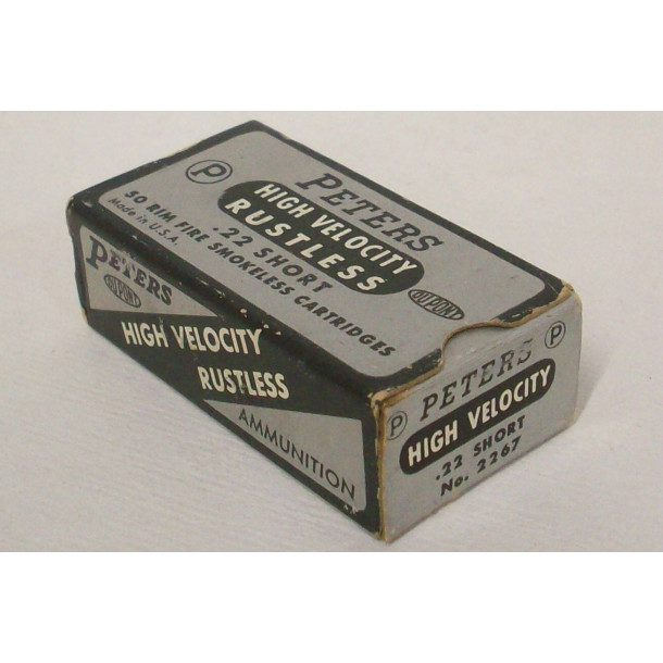 Peters High Velocity Rustless Box of 22 Short Ammunition Peters High Velocity Rustless Box of 22 Short Ammunition