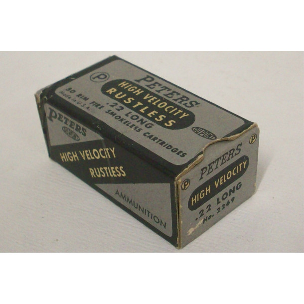 Peters High Velocity Rustless Box of 22 Long Ammunition Peters High Velocity Rustless Box of 22 Long Ammunition