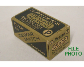 Peters Dewar Match Box of 22 LR Ammunition