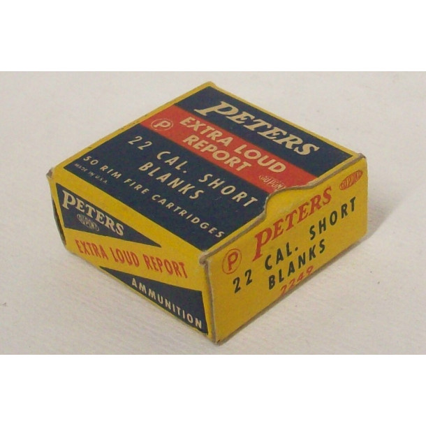 Peters Extra Loud Report Box of 22 Short Blank Ammunition - Partial Box