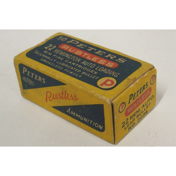 Peters Rustless Box of 22 Remington Auto Loading Ammunition