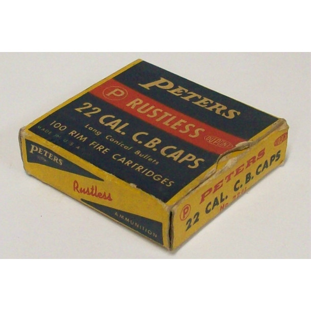 Peters Rustless Box of 22 C.B. Ammunition - Partial Box