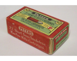 Peters Semi-Smokeless Powder  Full Top Two Piece Box of 22 Short Ammunition