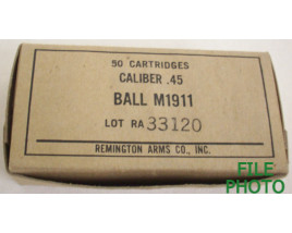 Remington Box of .45 Caliber Ball Ammunition