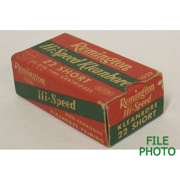 Remington Hi-Speed Kleanbore Box of 22 Short Ammunition Remington Hi-Speed Kleanbore Box of 22 Short Ammunition