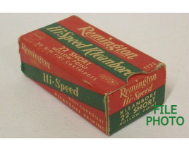 Remington Hi-Speed Kleanbore Box of 22 Short Ammunition - Hollow Point - Partial Box