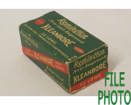 Remington New and Improved Kleanbore Box of 22 Long Ammunition - Partial Box